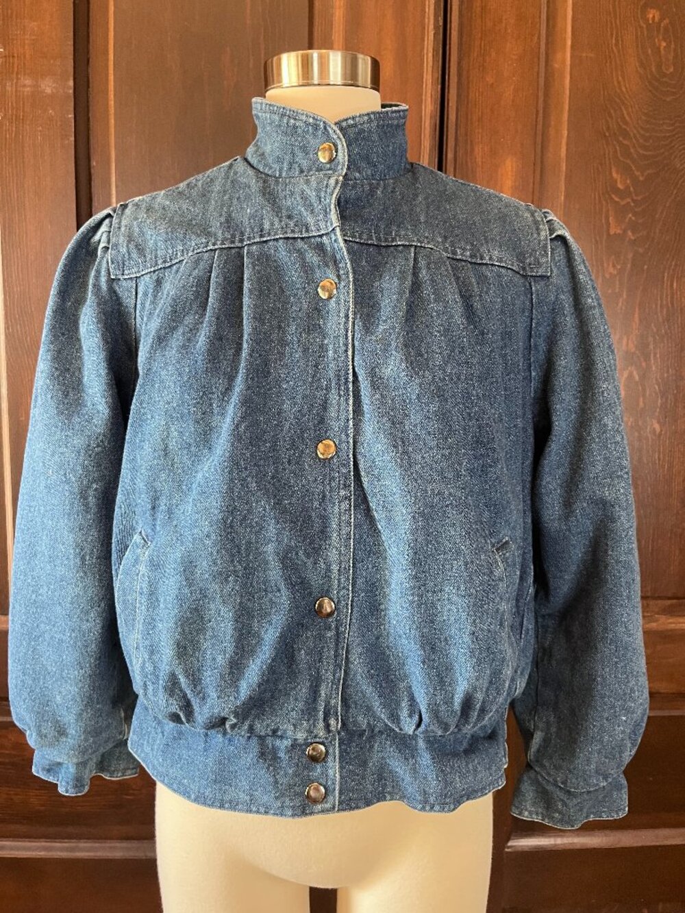 Princeton Trading Vintage Denim Jacket Coat 80s 90s Flannel Lined Snaps Womens M